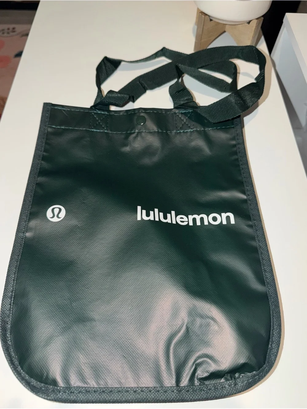 lululemon recycle bag Reusable Shopping lululemon athletica Dark Green Logo